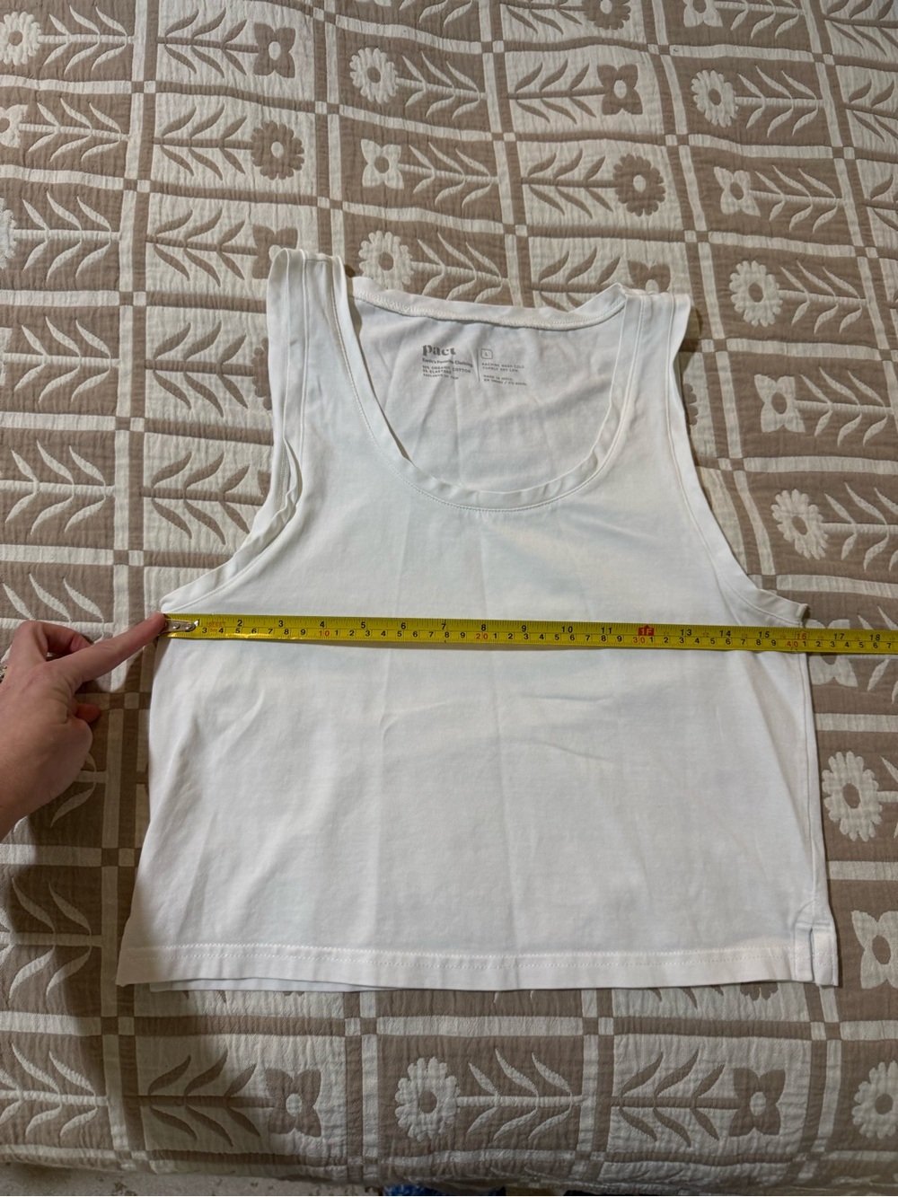 Pact White organic cottonCropped Tank Top